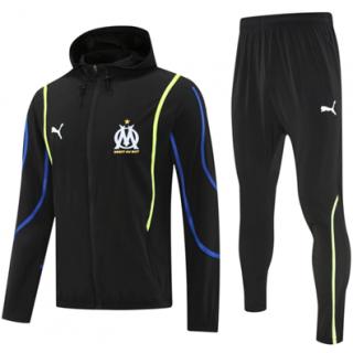 Chándal Olympique Marsella 2025/26-Black windbreaker (Cremallera larga)